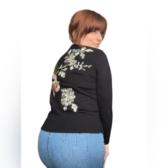 Intricate Embroidered Bird & Flower Sweater - Picture 9 of 13